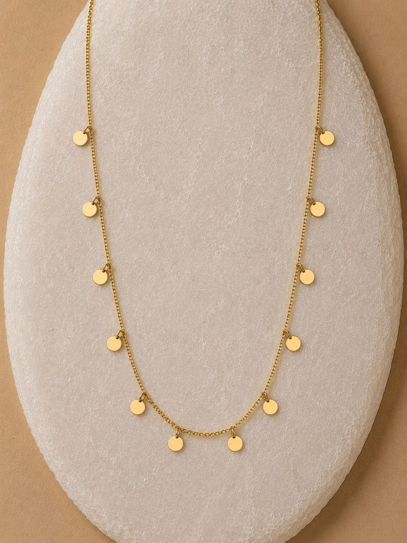 Collar cadena con detalles circulares 18K