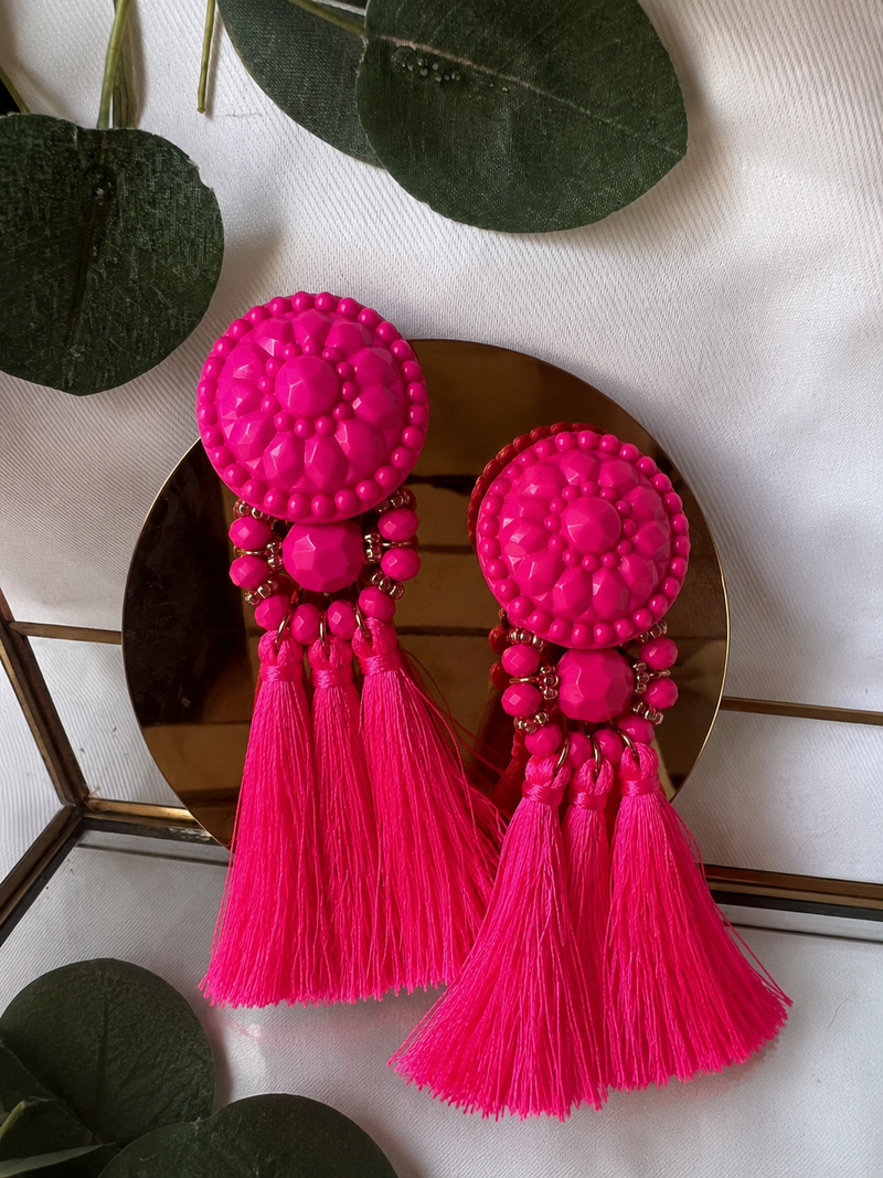 Aros colgantes flecos