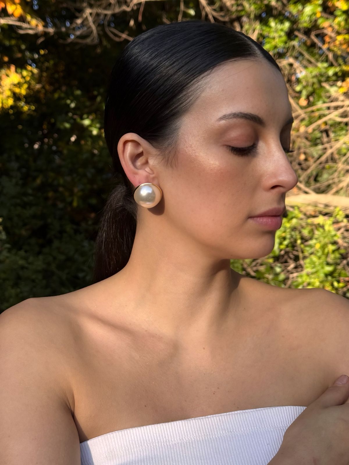 Aros perla blanca XL
