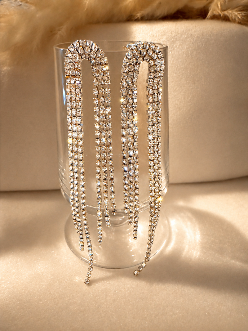 Aros colgantes efecto strass