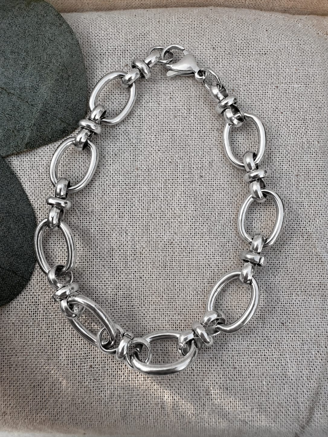 Pulsera de eslabones plateada