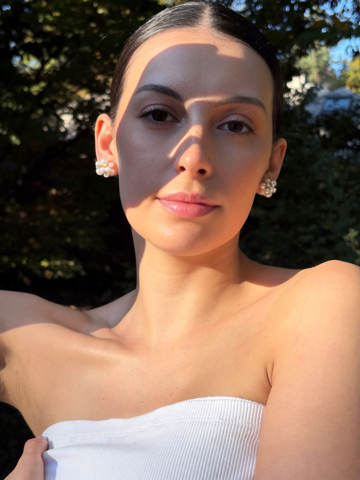 Aros de perlitas con puntos de luz