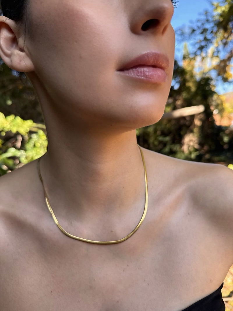Collar Plano bañado en oro 18k