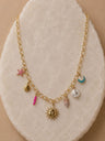 Collar de eslabon con diges de mar en rosa