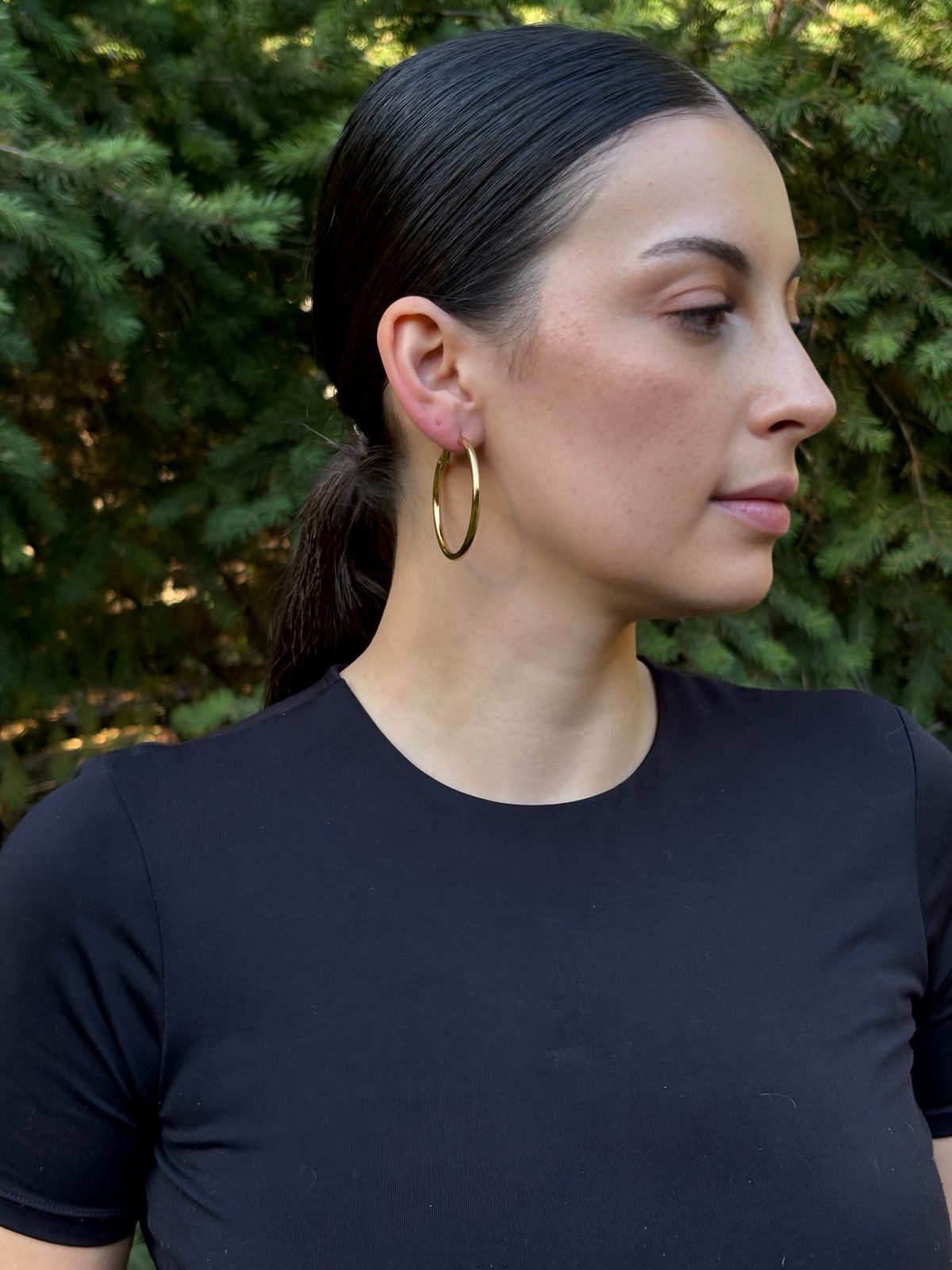 Argollas bañadas en oro 18K tamaño l