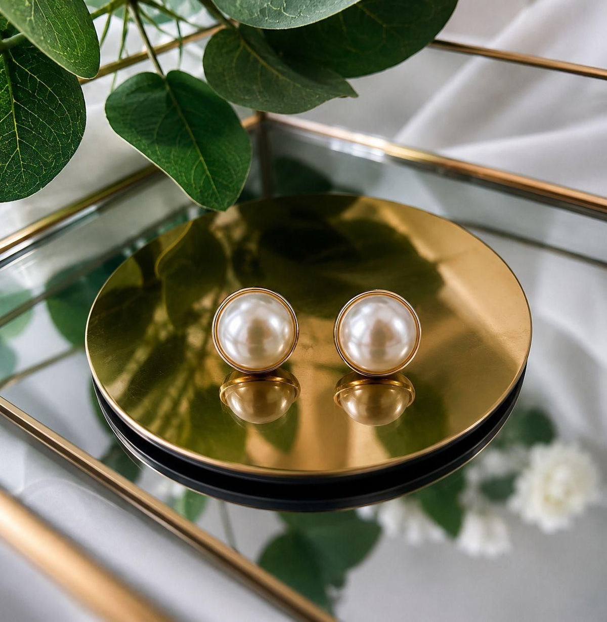 Aros perla blanca XL
