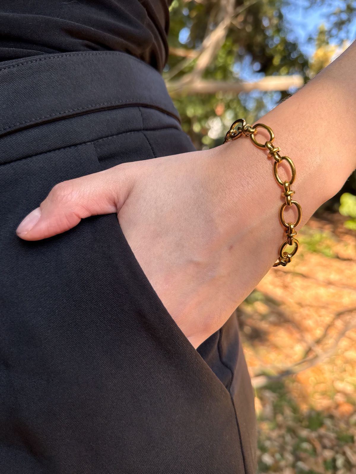 Pulsera de eslabones bañado en oro 18K