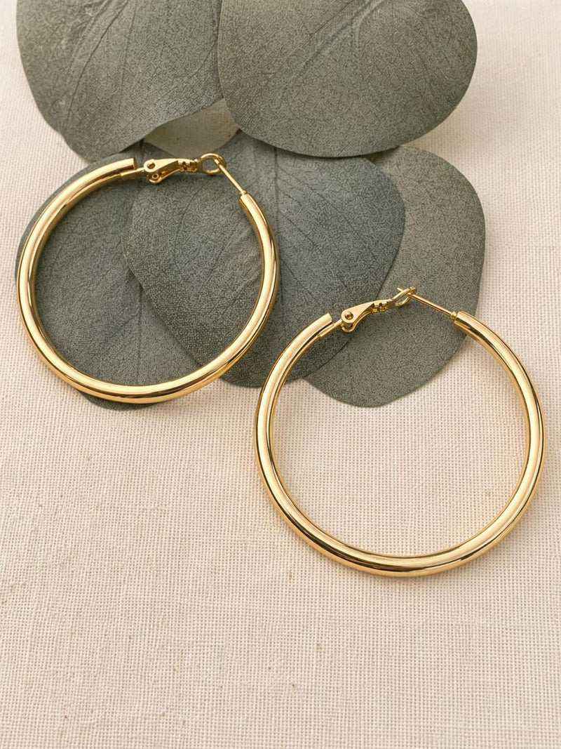 Argollas bañadas en oro 18K tamaño Xl