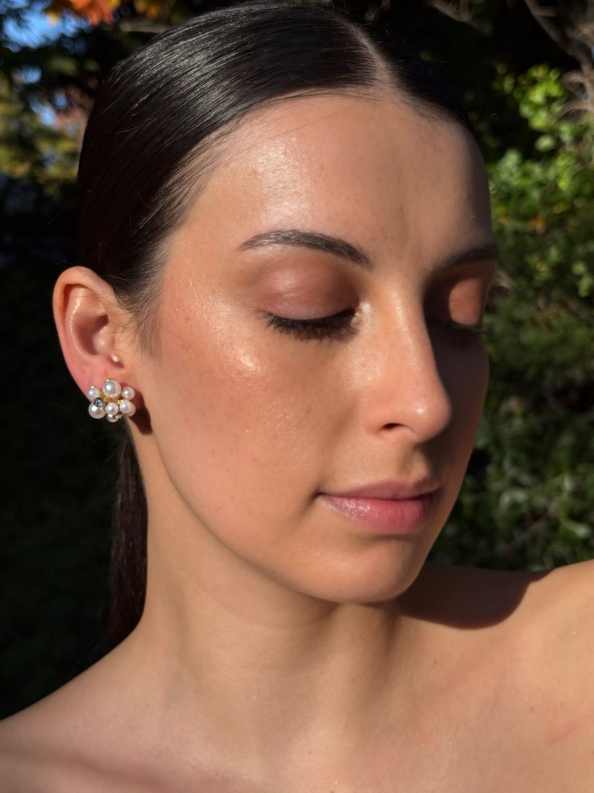Aros de perlitas con puntos de luz
