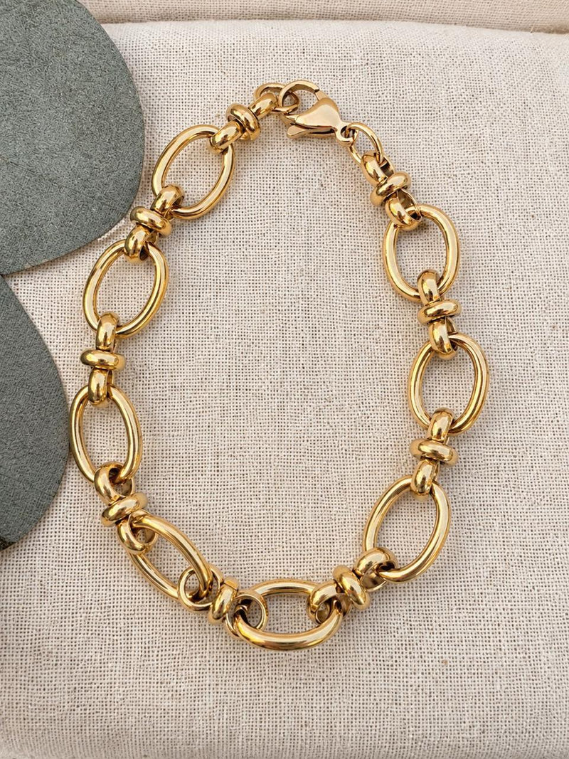 Pulsera de eslabones bañado en oro 18K