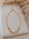 Collar de eslabón dorado bañando en oro 18k