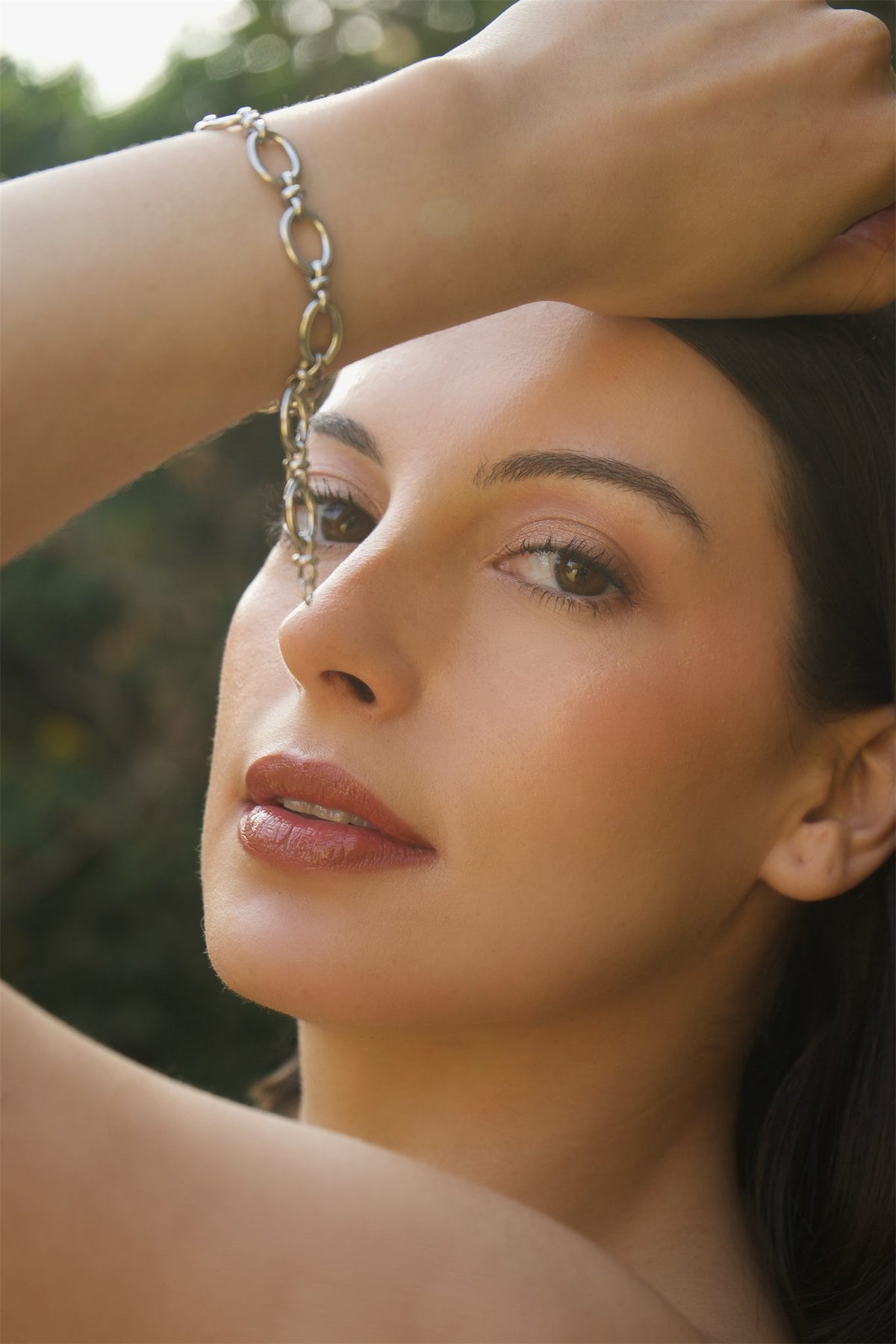 Pulsera de eslabones plateada