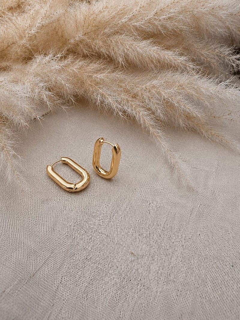 Aros eslabón en tonos dorado