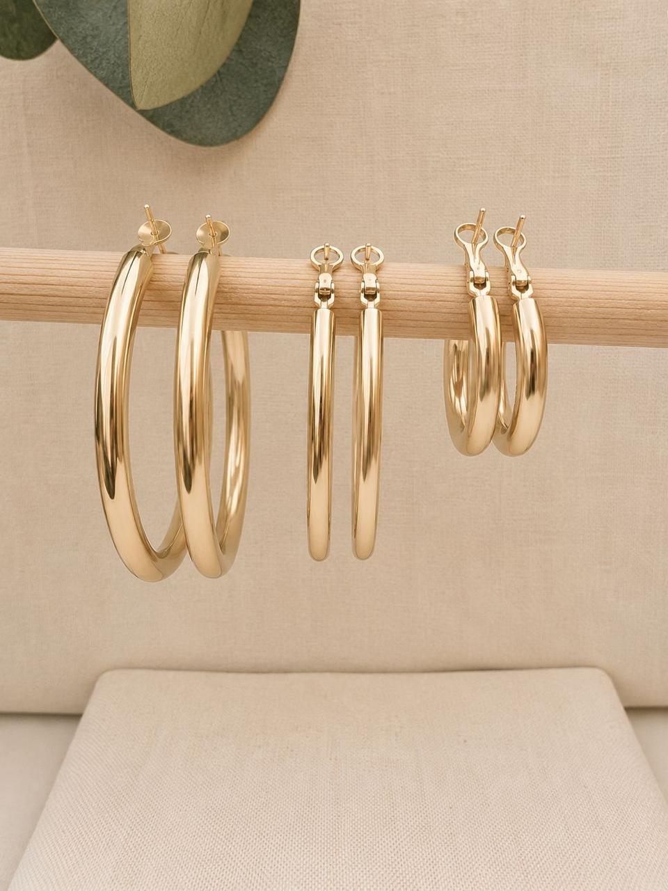 Argollas bañadas en oro 18K tamaño Xl