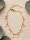 Pulsera dorada con detalles circulares bañado en oro 18K