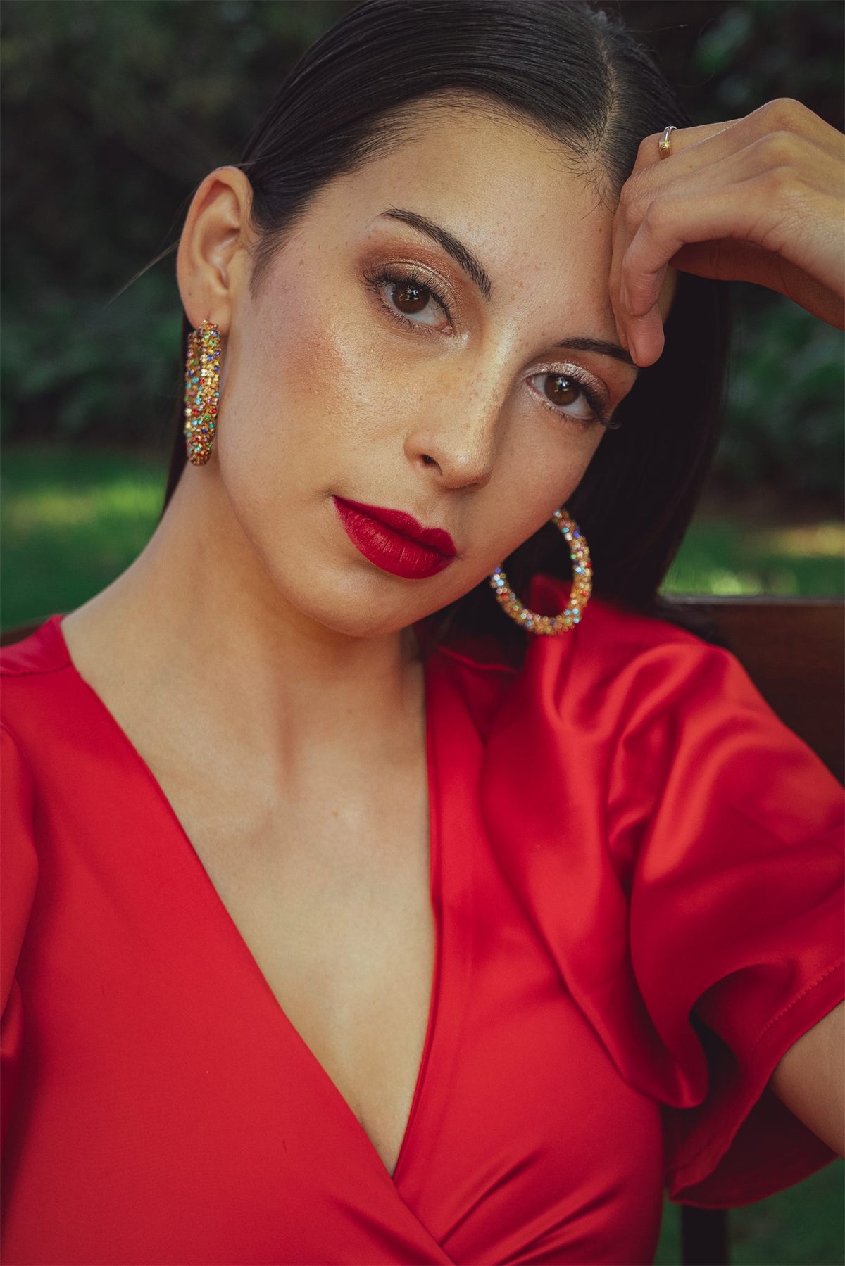 Argollas con brillos