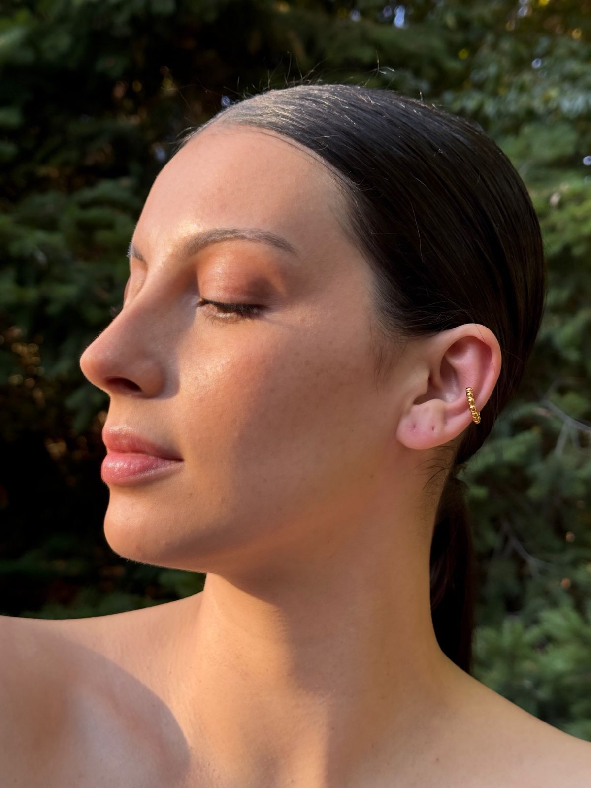 Aro piercing bañado en oro 18K