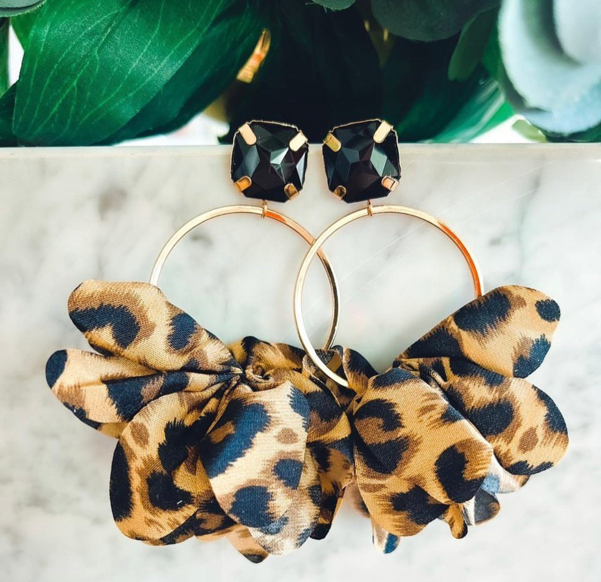 Aros colgantes animal print