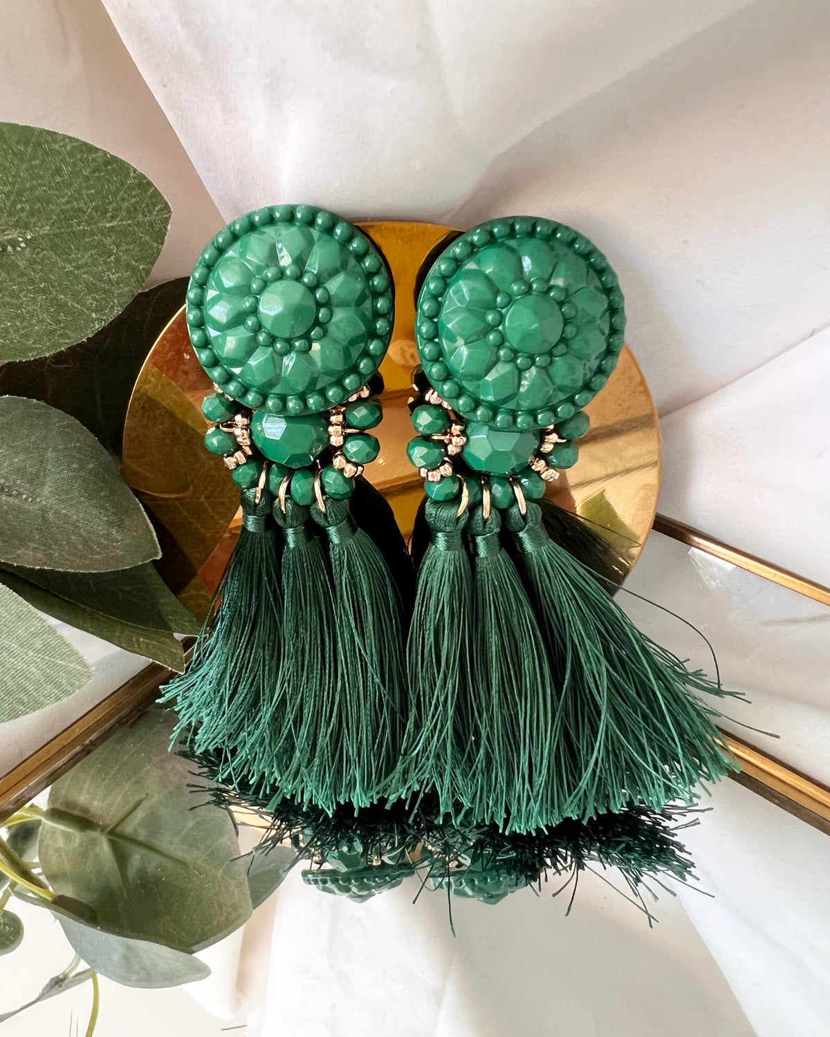 Aros colgantes flecos