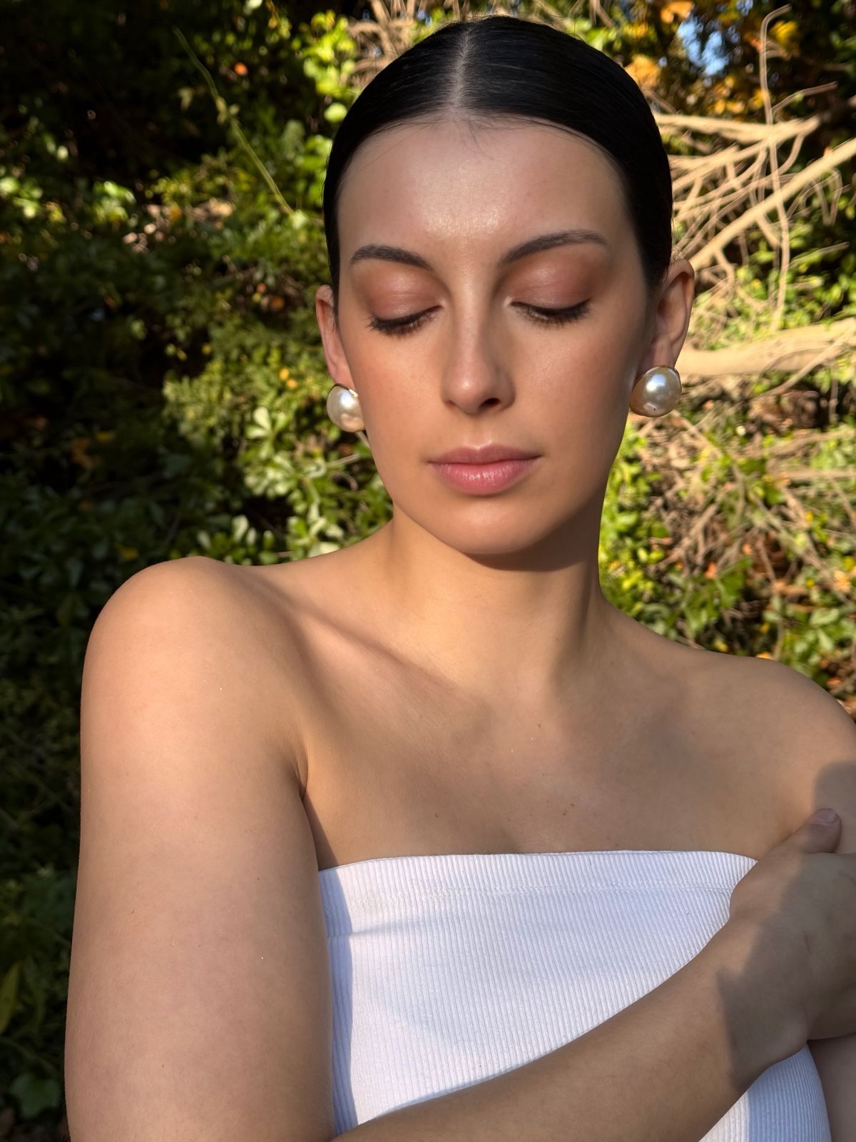 Aros perla blanca XL