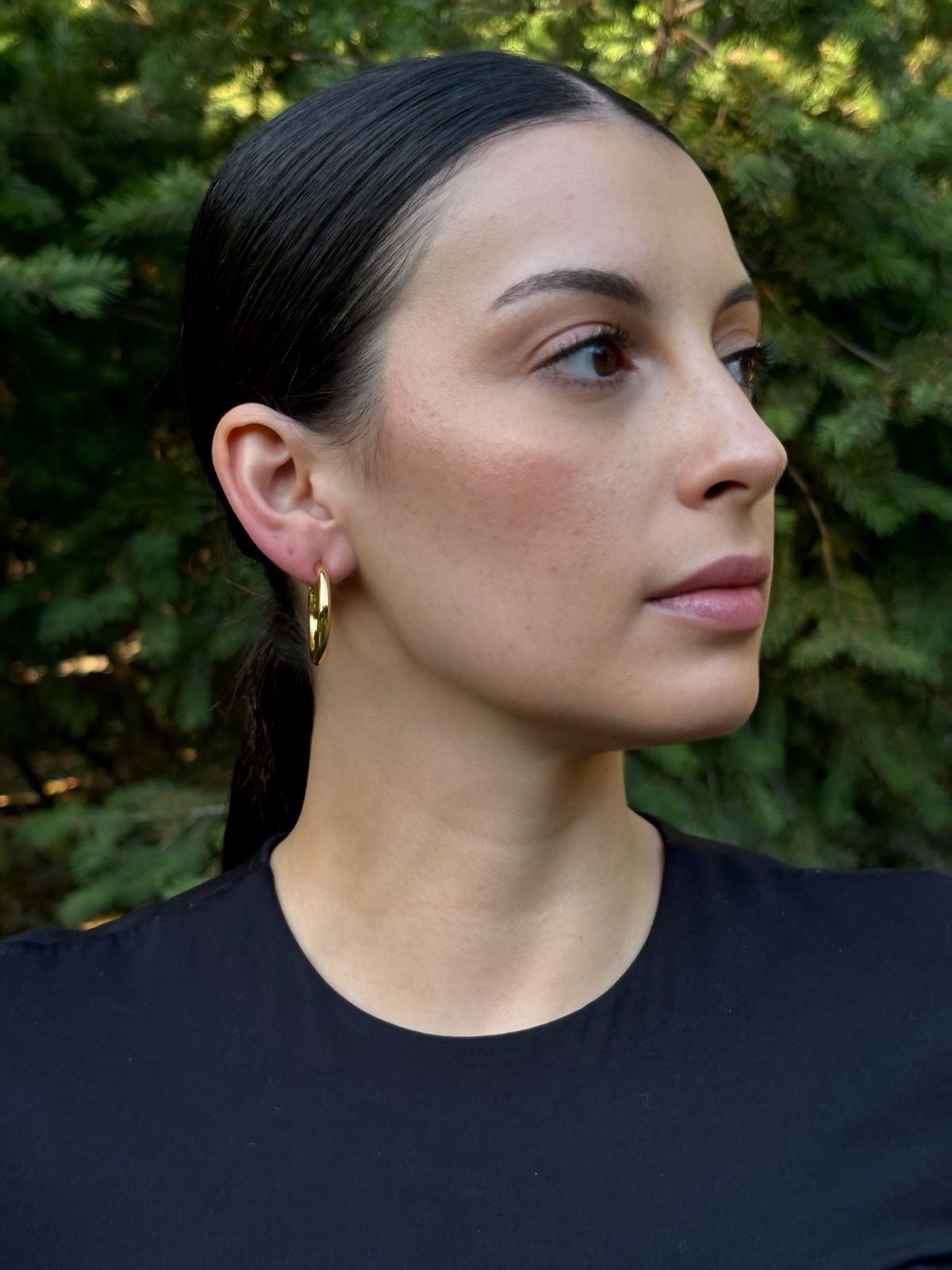 Argollas bañadas en oro 18K tamaño M