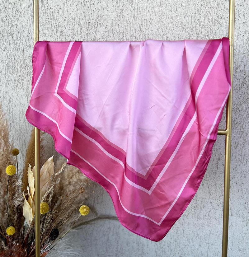 Pañuelo satinado tonos rosa